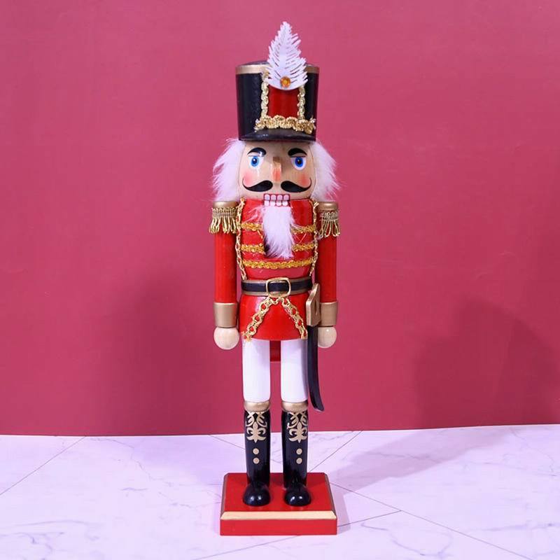 36cm Height Wholesale Christmas Nutcracker Wooden Soldier Ornament Christmas Desk Decorations