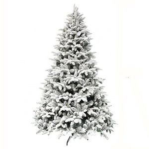 7FT Snow Artifical Tree Christmas Decorations Hot Selling Xmas Tree With Snowing PE And PVC White Flocked Christmas Tree