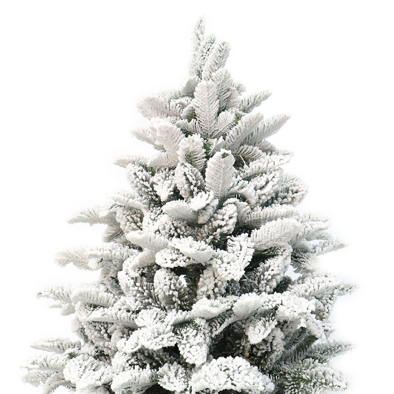 7FT Snow Artifical Tree Christmas Decorations Hot Selling Xmas Tree With Snowing PE And PVC White Flocked Christmas Tree