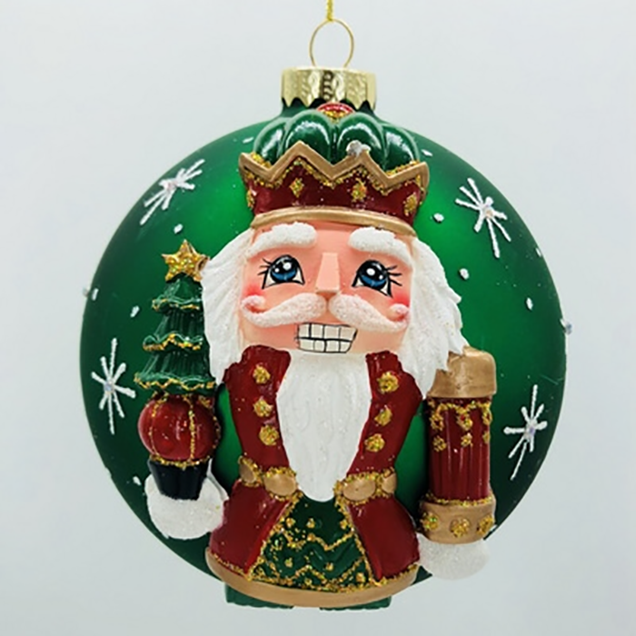 Factory wholesale Christmas Tree Decoration Glass Baubles Hand Painted christmas ornament 10cm glass balls