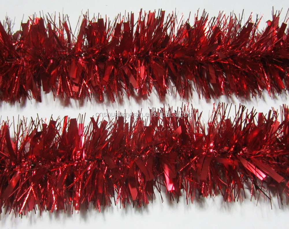 PET Wide 2m Hanging Tinsel Garland For Holiday Decoration Christmas Ornament