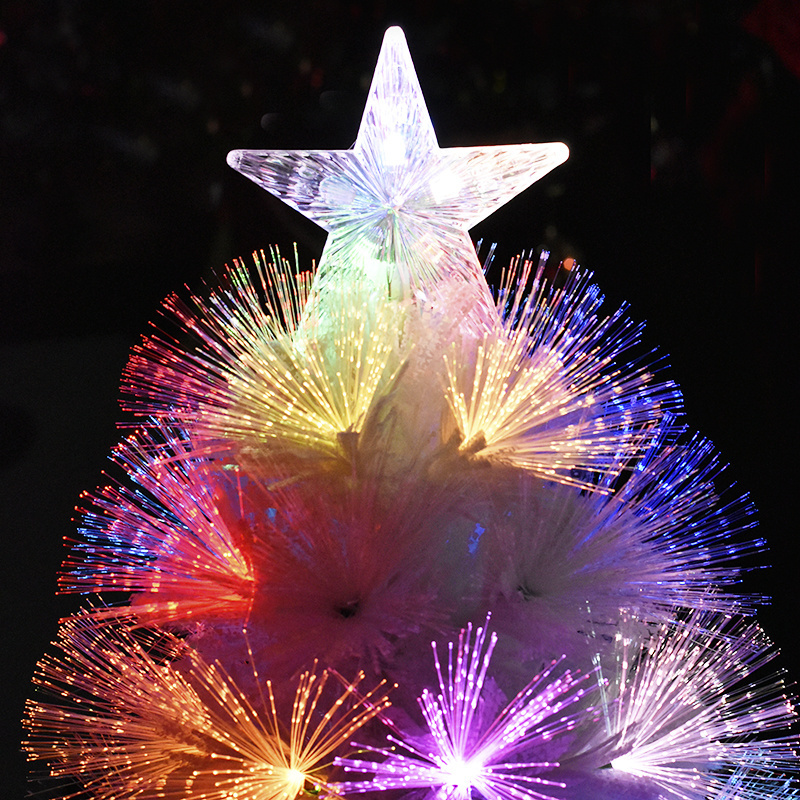 National Tree 48 Inch Fiber Optic Ornament Fireworks Tree with White Top Star and Multicolored Lights in Black Base