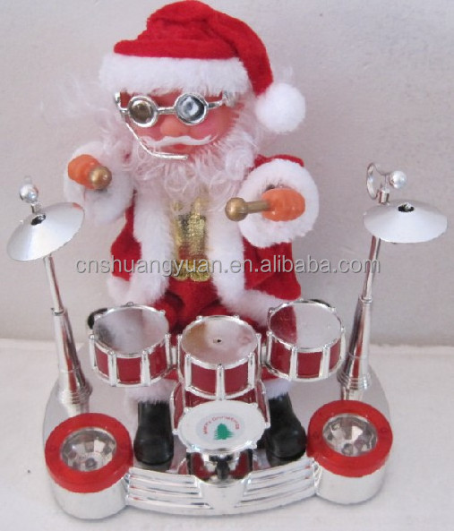 30cm electric musical Christmas santa claus sing and song