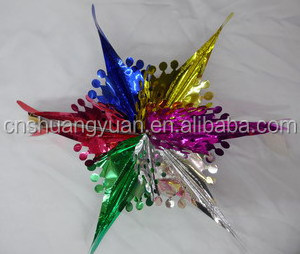 PET Christmas Tinsel Flower/ Xmas Decorations artificial christmas tinsel