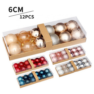 Amazon hot sale  Stock items Christmas ball set with different effect supplies for Xmas tree ornament decorations