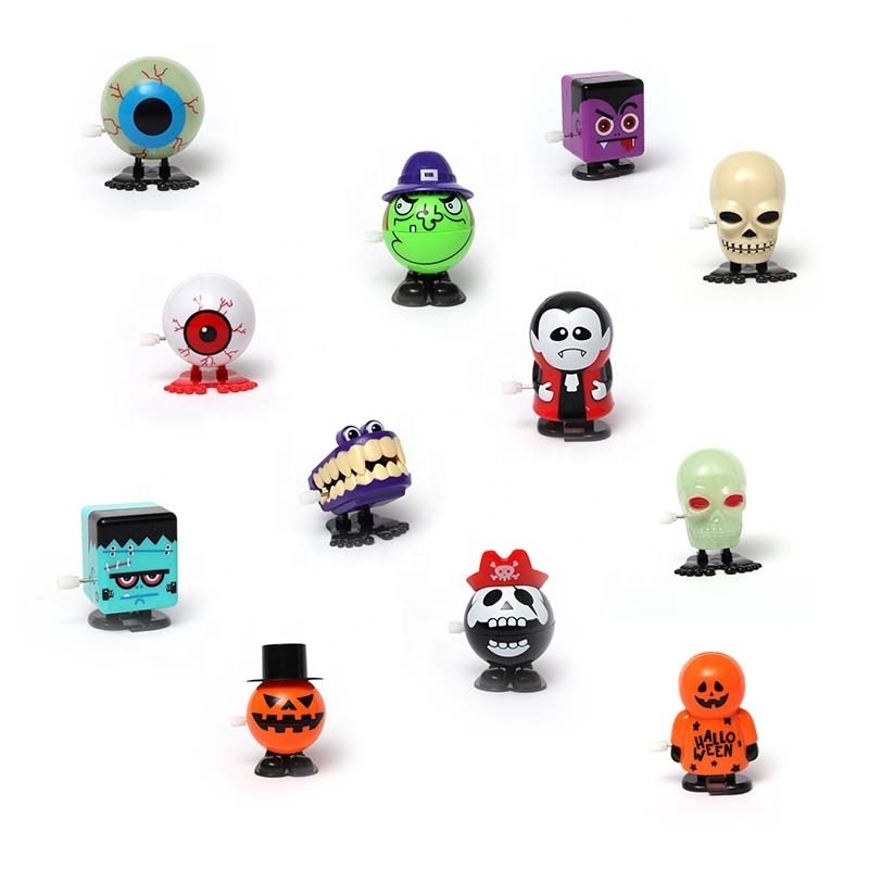 Creative hot sale Halloween decoration small moving walking Zombie wind up toys assortment goody Bag filler