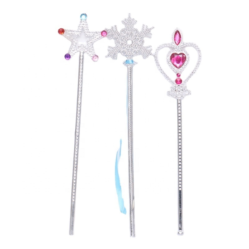 Pack 3 Christmas fairy magic stick with diamonds star/heart/snowflake shape wands party decorations