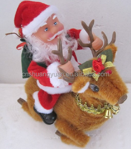 30cm electric musical Christmas santa claus sing and song