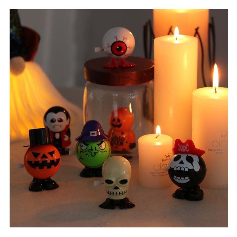 Creative hot sale Halloween decoration small moving walking Zombie wind up toys assortment goody Bag filler