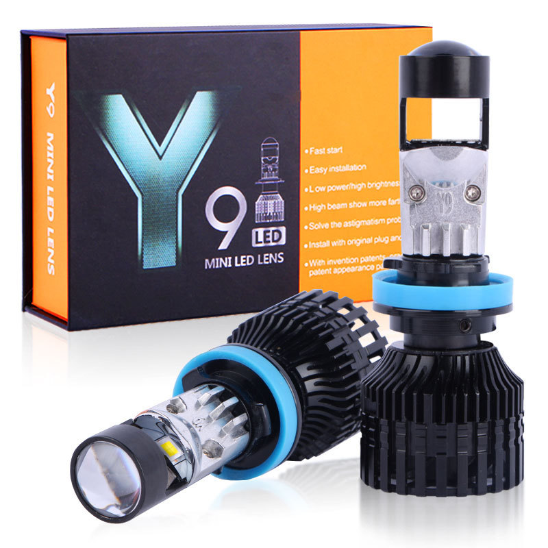 New Y7 Y7D Car LED Headlamp Bulb 110W 6000K H4 Mini Projector Lens BI-LED H4 Laser Headlight Lens