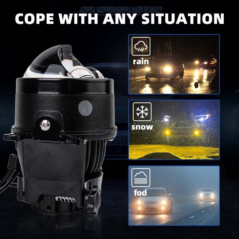 Car Universal 3Inch Lens Headlight high-power 80W Laser Fog Lamp 3Inch Bi Led Projector Lens 3.0 Headlights