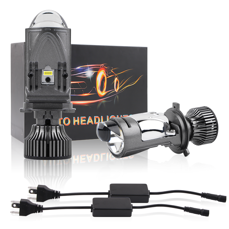 H4 LED Mini Projector Lens Headlight White light 90W super bright High/Low Beam H4 LED Matrix Headlights