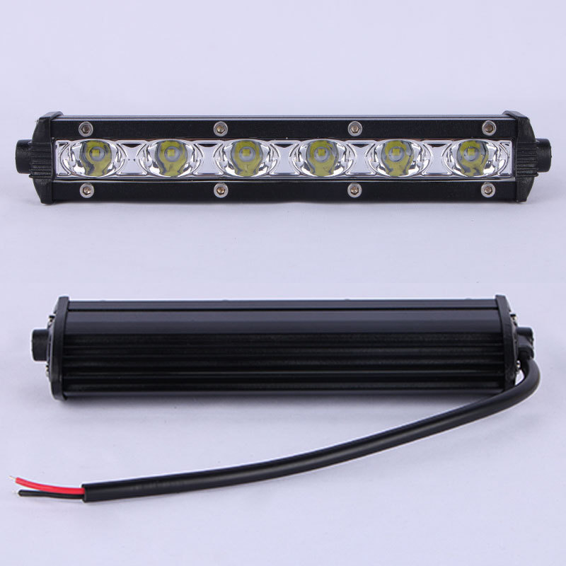 IP68 Waterproof 1 Row LED Light Bar 7 Inch 18W 6000K Work Light Bar Modified Off-Road Vehicle Car Truck SUV Car Top Light