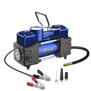 Emergency Industrial Double Cylinder Automatic Truck Tire Inflator Pump Portable DC 12v Mini Car Air Compressor