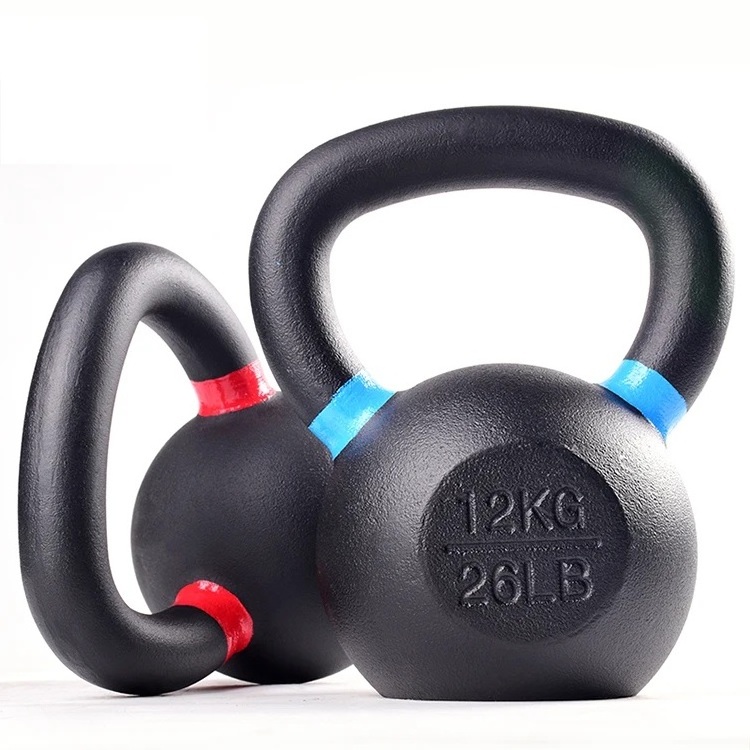 4-48KG Engraved KG LB Powder Coated Cast Iron Gym Kettlebell Weight Yoga Fitness Kettlebell