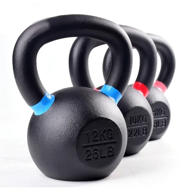 4-48KG Engraved KG LB Powder Coated Cast Iron Gym Kettlebell Weight Yoga Fitness Kettlebell