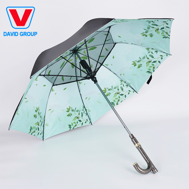 High Quality Sun 190T Pongee Uv Proof Umbrella Windproof Automatic Opening Golf Umbrella With Custom Logo