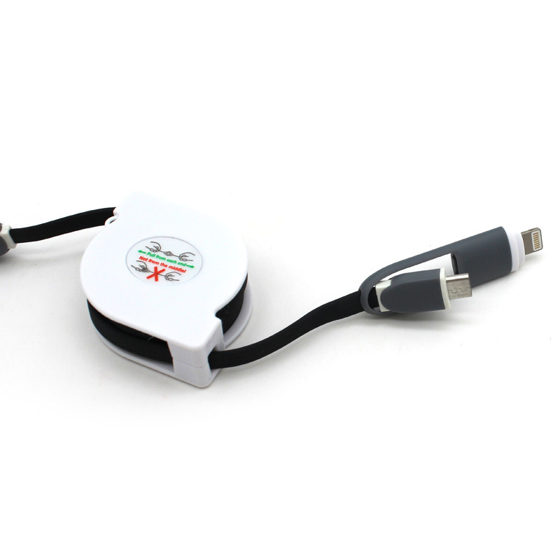 High-Speed Charging Data Cable Mobile multi-functional USB Cable 3-In-1 retractable style