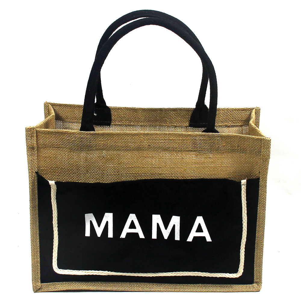 Eco Friendly Wholesale Large Solid Color Custom Printing Dog Paw Pattern Jute Tote Bags Burlap Bag With Logos