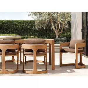 Weathered teak  patio furniture set luxurious outdoor garden natural teak outdoor table and chair