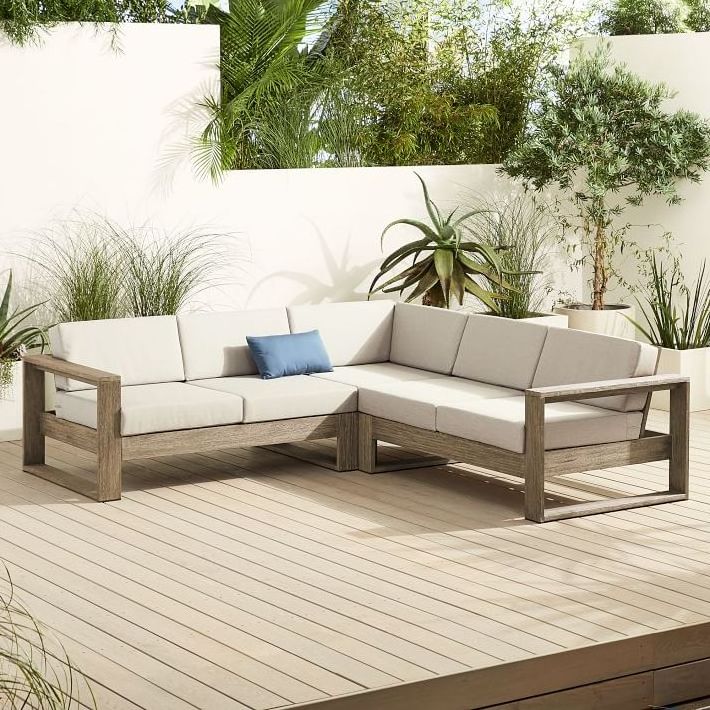 Garden sets patio portside outdoor 3-Piece L-shaped sectional