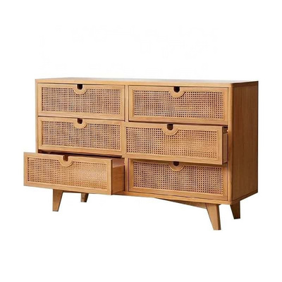 six drawers living room rattan storage cabinet bedroom drawer storage cabinet