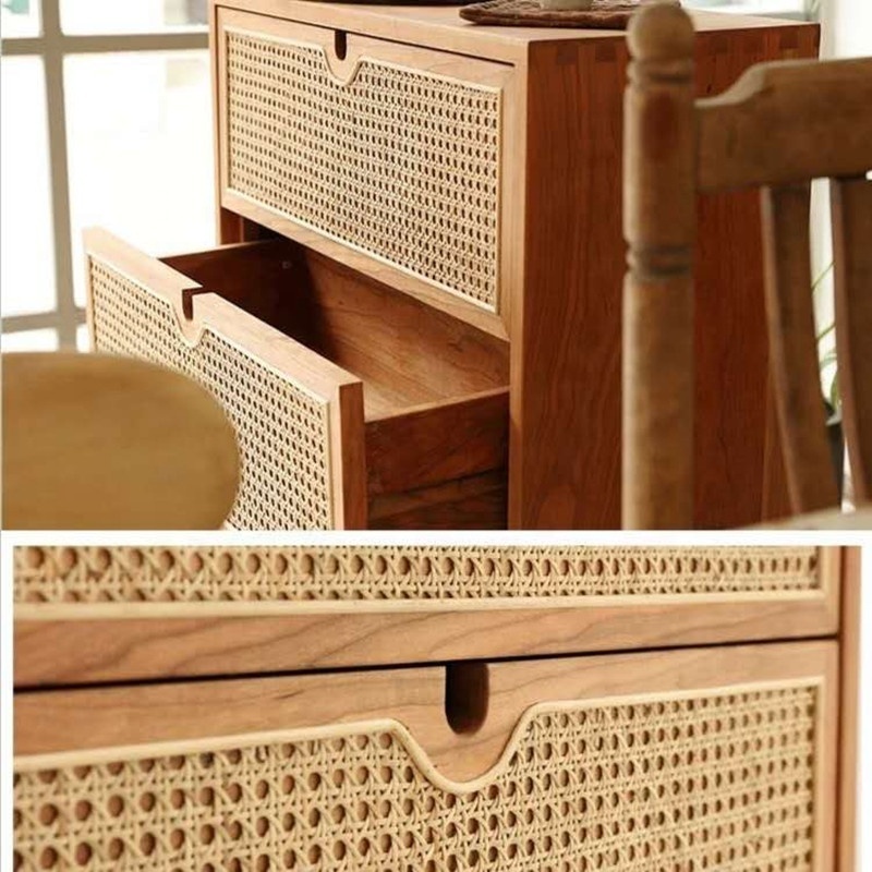 six drawers living room rattan storage cabinet bedroom drawer storage cabinet