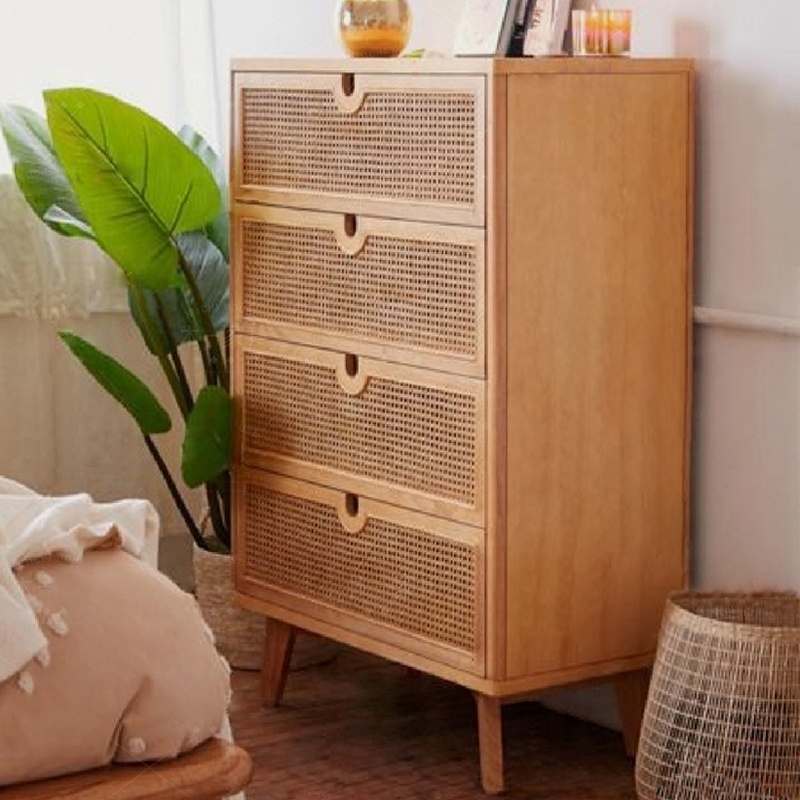 six drawers living room rattan storage cabinet bedroom drawer storage cabinet