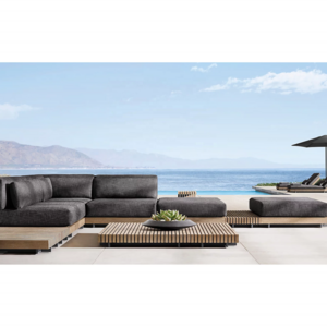 Modern Luxury Fashion Teak Wood Furniture Outdoor Garden Sofa Set Caicos Teak Modular Sofa Patio furniture with Lounge set