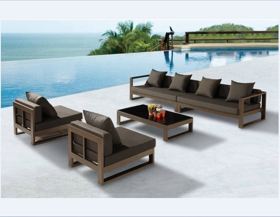 Outdoor patio garden aluminum 6 seater set sofa set furniture for sale