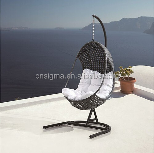 Wicker garden egg shaped hanging balcony outdoor baby swing chair