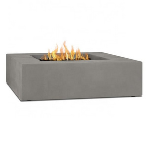 Garden sets outdoor concrete 40" square low natural gas fire pit table