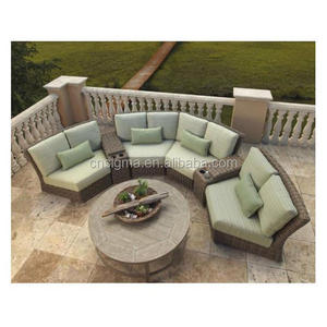 High end outdoor rattan round sofas patio garden set high quality wicker furniture