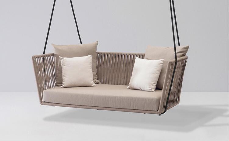 Rattan patio outdoor garden loveseat hanging swing chair furniture