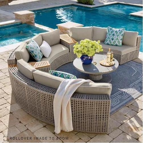 Rattan leisure garden furniture semicircle outdoor lounge sofa set patio sectional