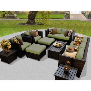 Large outdoor sofas patio sectional garden rattan wicker lounge sofa set