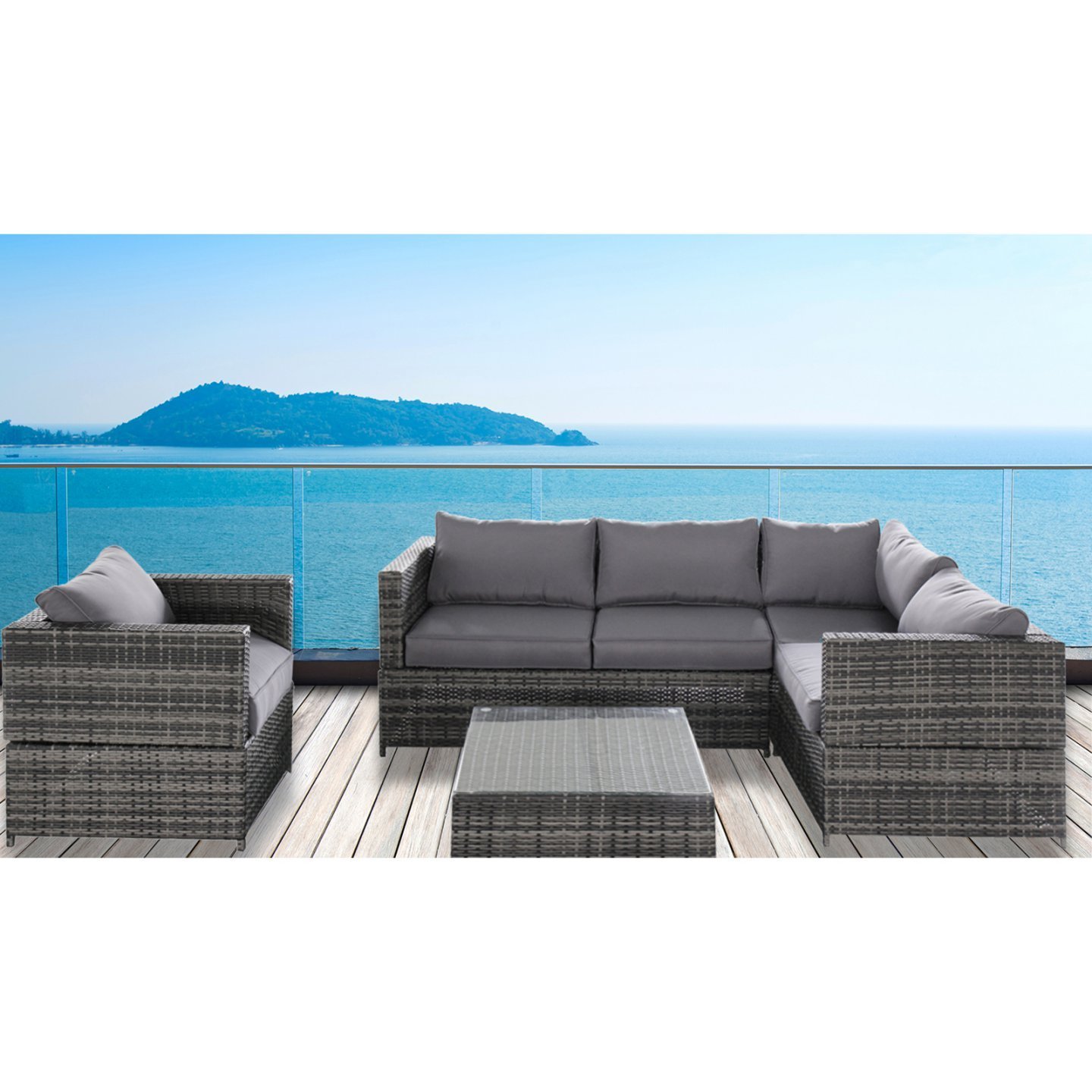 Simple design leisure four seats outdoor sofa patio garden functional sofa set furniture