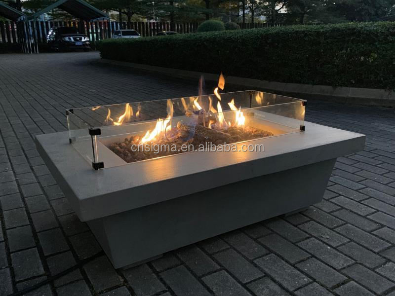 American outdoor garden villa gas landscape viewing GFRC platform baking stove heating table fire pits