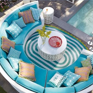 Hot summer outdoor garden couch sets wicker semi circle wicker sofa  furniture