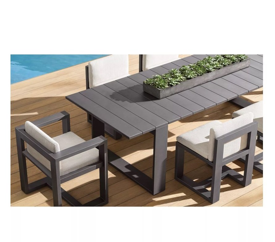 Modern outdoor patio garden table furniture aluminum rectangular dining table for sale