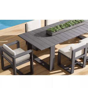 Modern outdoor patio garden table furniture aluminum rectangular dining table for sale