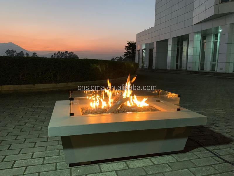 American outdoor garden villa gas landscape viewing GFRC platform baking stove heating table fire pits