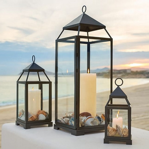 LANTERN COLLECTION candlestick wrought garden home decor black classic simple wind lantern