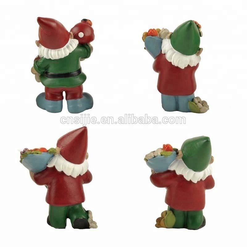 Polyresin funny miniature garden gnomes for garden decorations