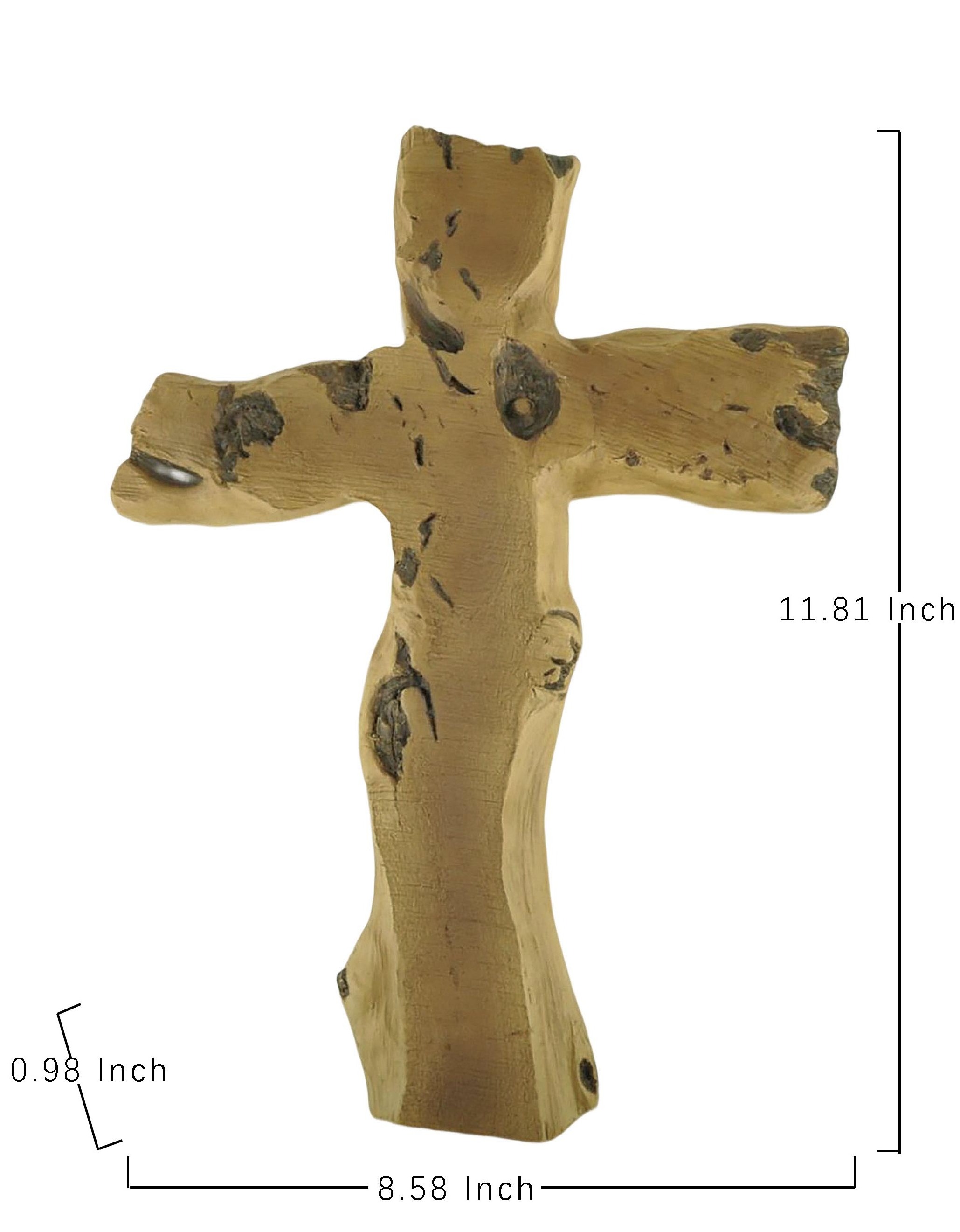 Figurine Manufactures Resin Wall Crucifix Craft Wooden Texture Wall Cross for Home Decor