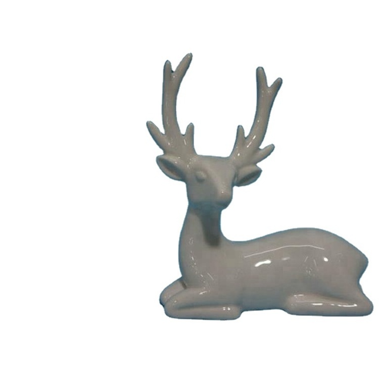 Custom Personalized Handmade Unpainted Ceramic White Reindeer Figurines