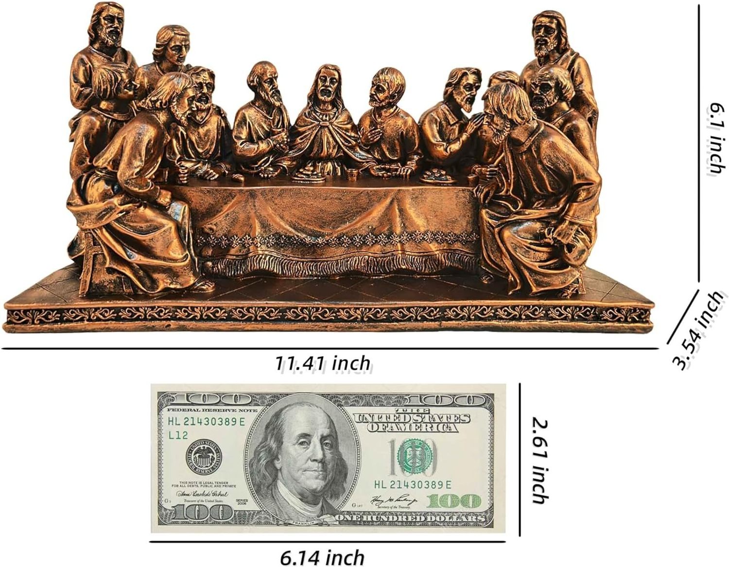 11.41 Inch The Last Supper Statue Collection Jesus Decor for Christians Religious Gifts Suitable for Mantel Dining Table