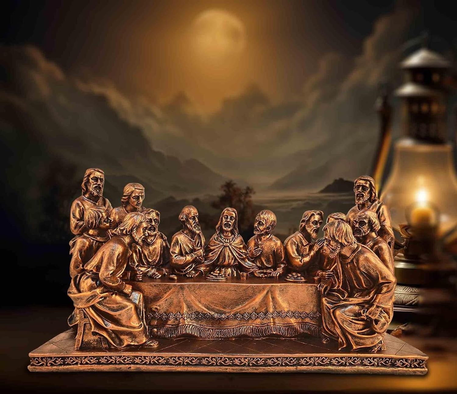 11.41 Inch The Last Supper Statue Collection Jesus Decor for Christians Religious Gifts Suitable for Mantel Dining Table