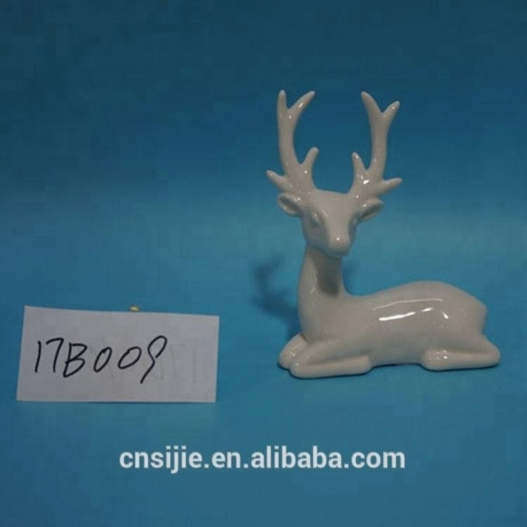 Custom Personalized Handmade Unpainted Ceramic White Reindeer Figurines