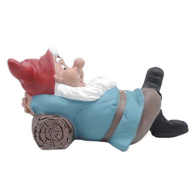 Garden Gnome Statue Large Funny Gnome Lounging On The Stake Knomes Garden Decorations Outdoor Resin 12 Inch Christmas Lawn Decor